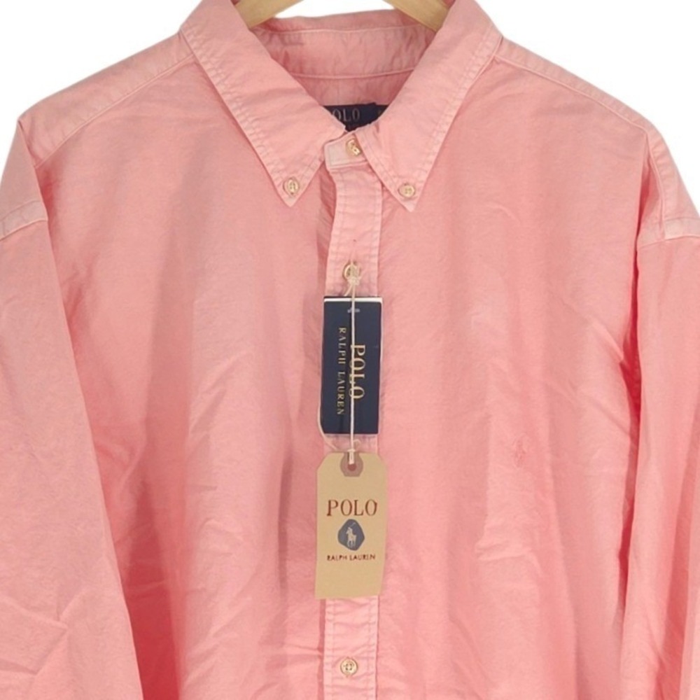 Polo Ralph Lauren Button‎ Down Shirt Men 3XB Pink Garment Dyed Classic Fit NEW